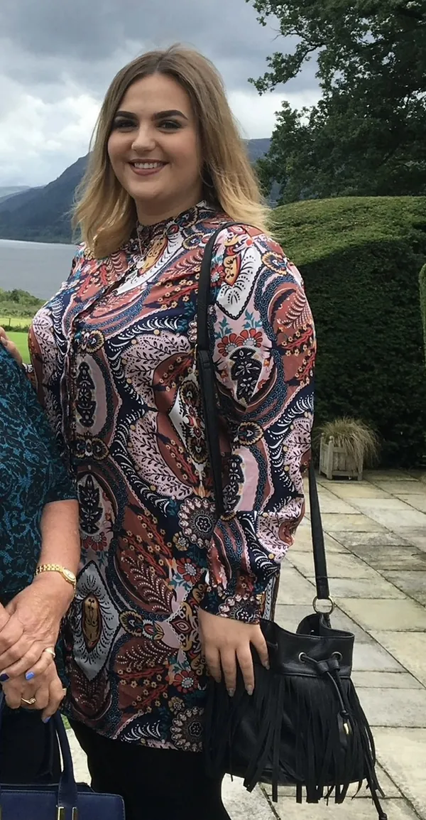 Adrienne before, on a day out